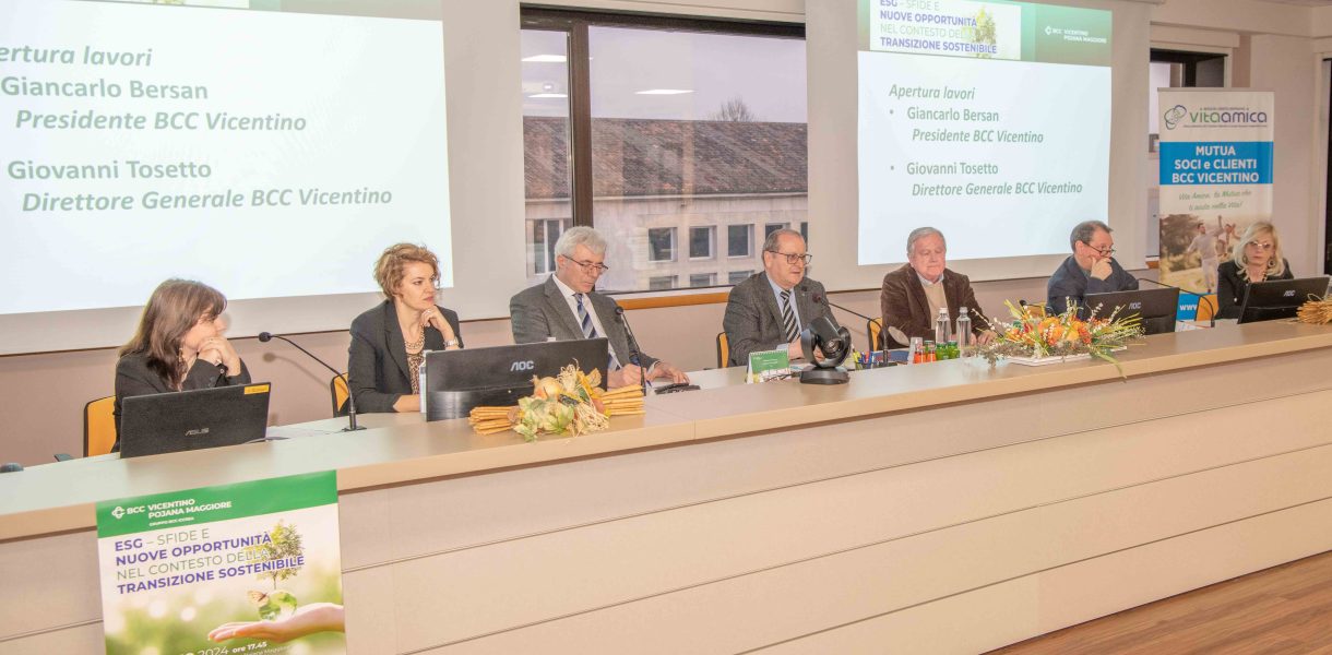 BCC Vicentino. Grande partecipazione al convegno dedicato alla transizione sostenibile